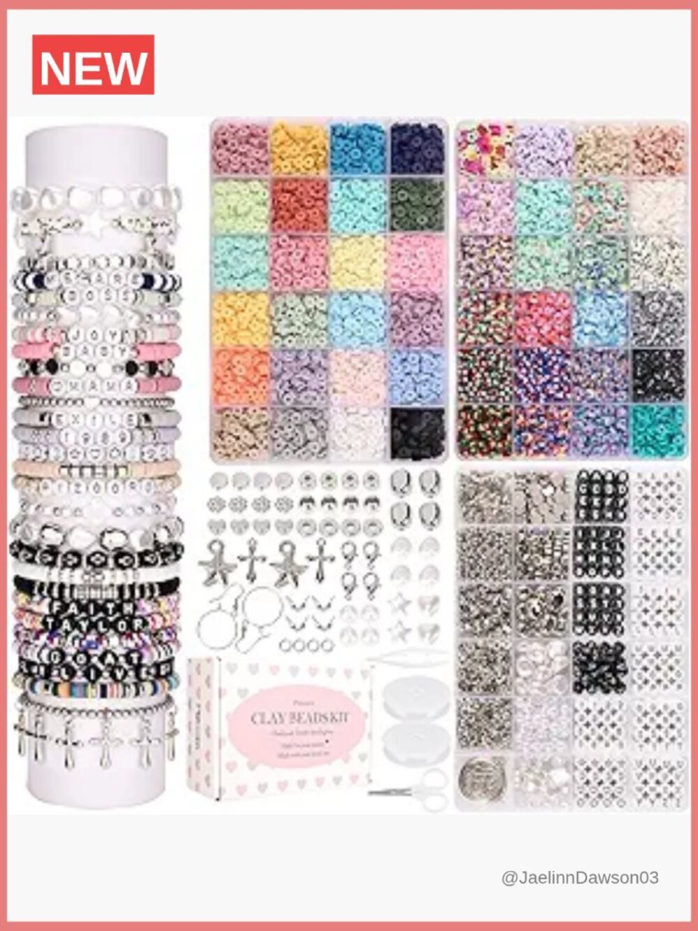 Beading Kit for Jewelry Making, 10000 Pcs Clay Beads with Charms